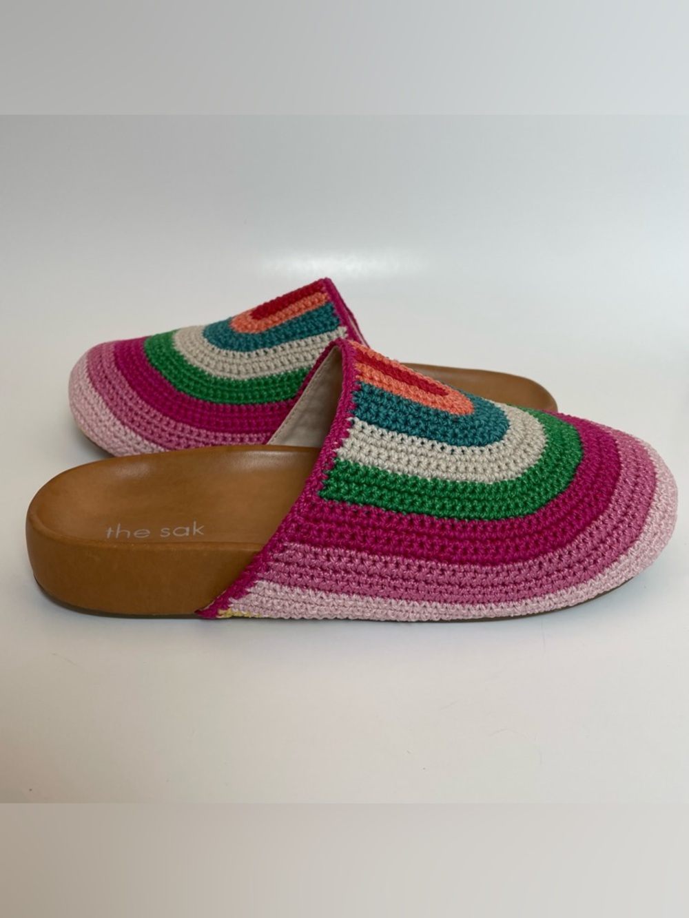 The Sak Multicolor Crochet Mule / Clog – Pink, Green & Cream – Size 8 🌸✨ - Picture 6 of 15